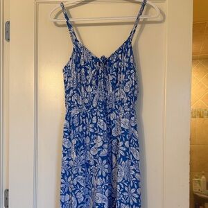 Loft Maxi Dress Blue and White Floral